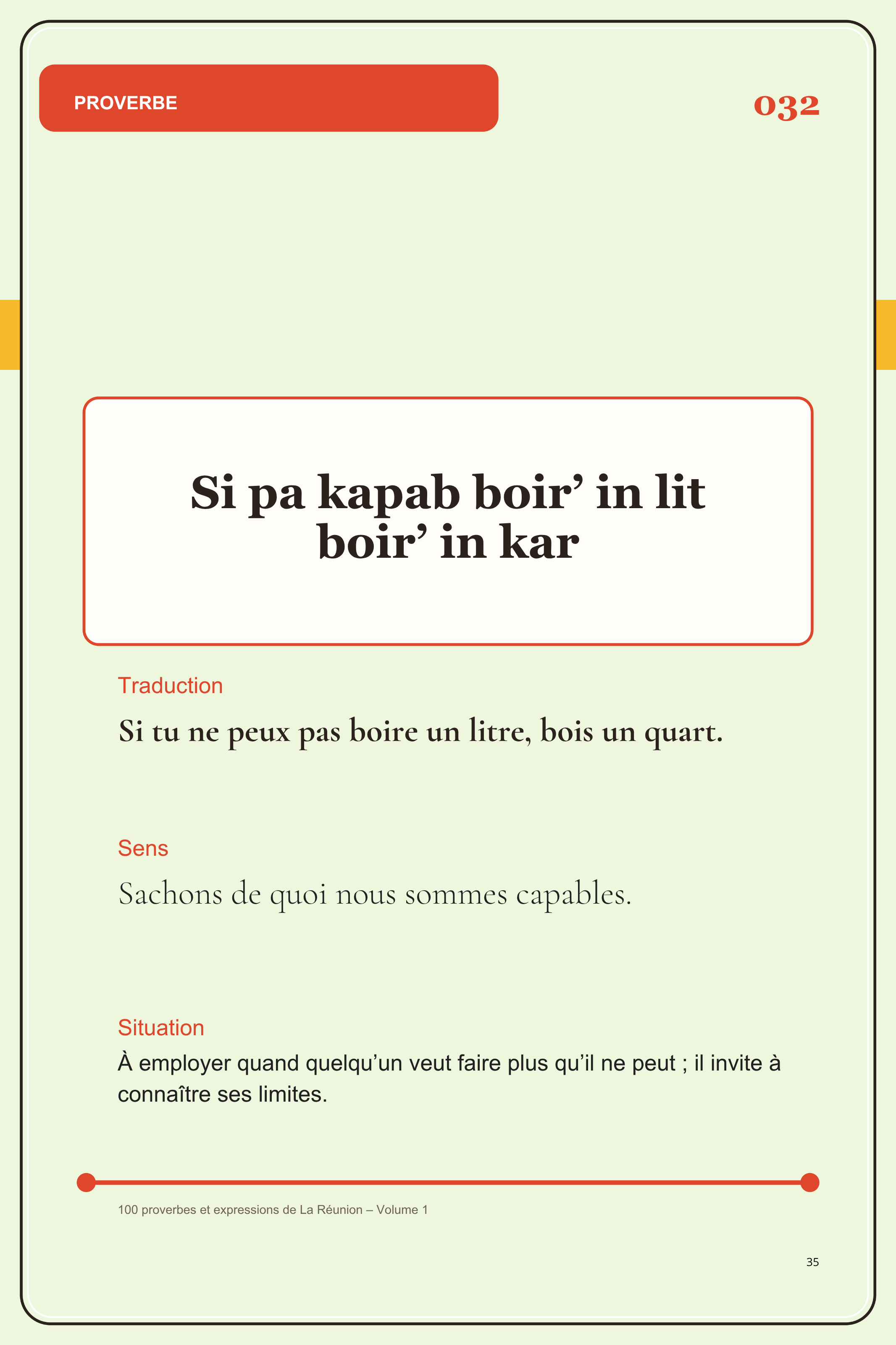 100 proverbes et expressions de La Réunion - volume 1