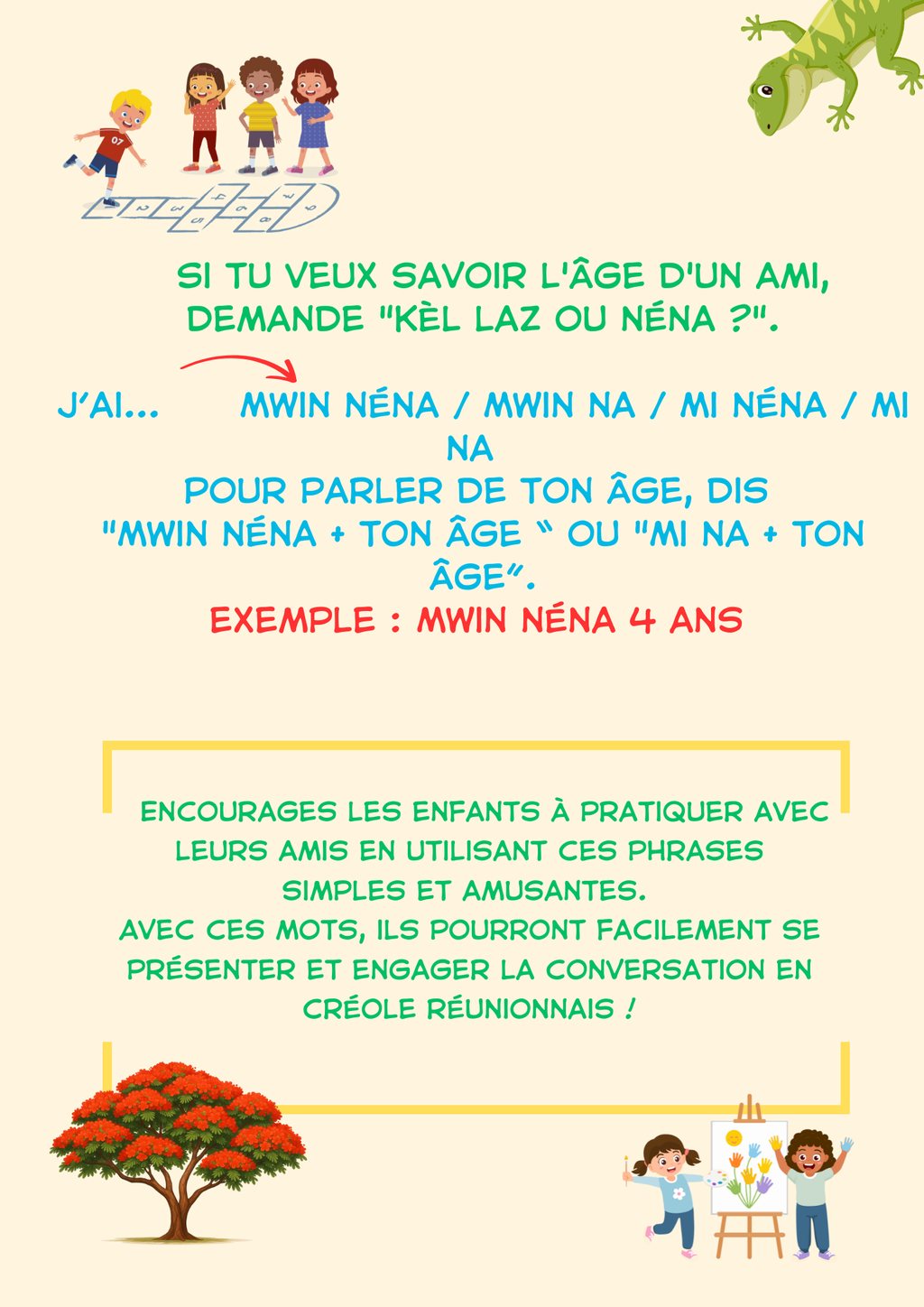 Livre Numérique  - Mes premiers mots créole Réunionnais - 20 Pages