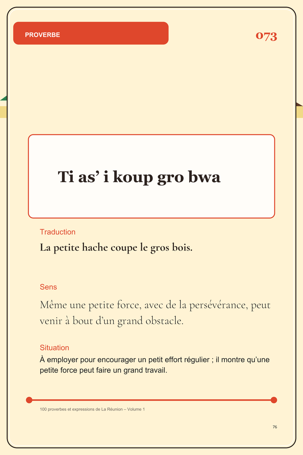 100 proverbes et expressions de La Réunion - volume 1