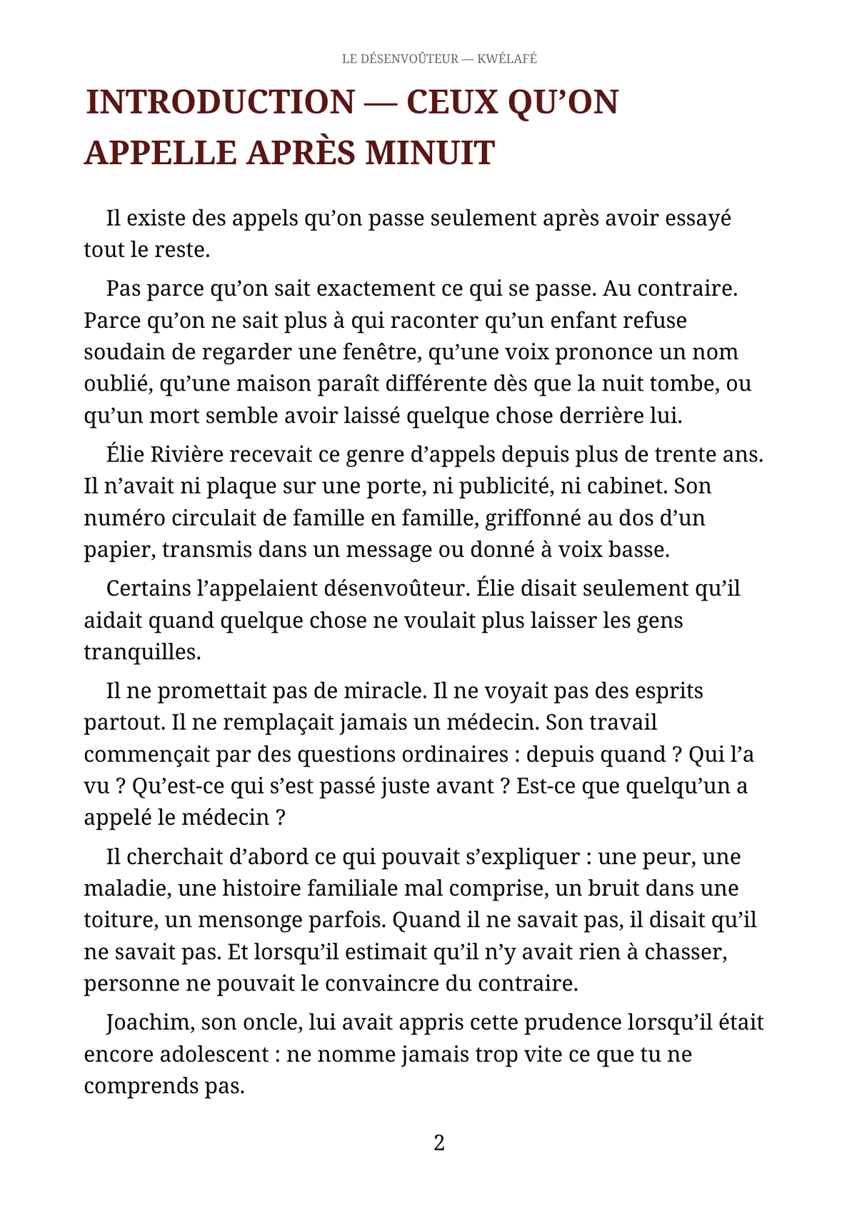 introduction livre Le désenvouteur Kwélafé Production
